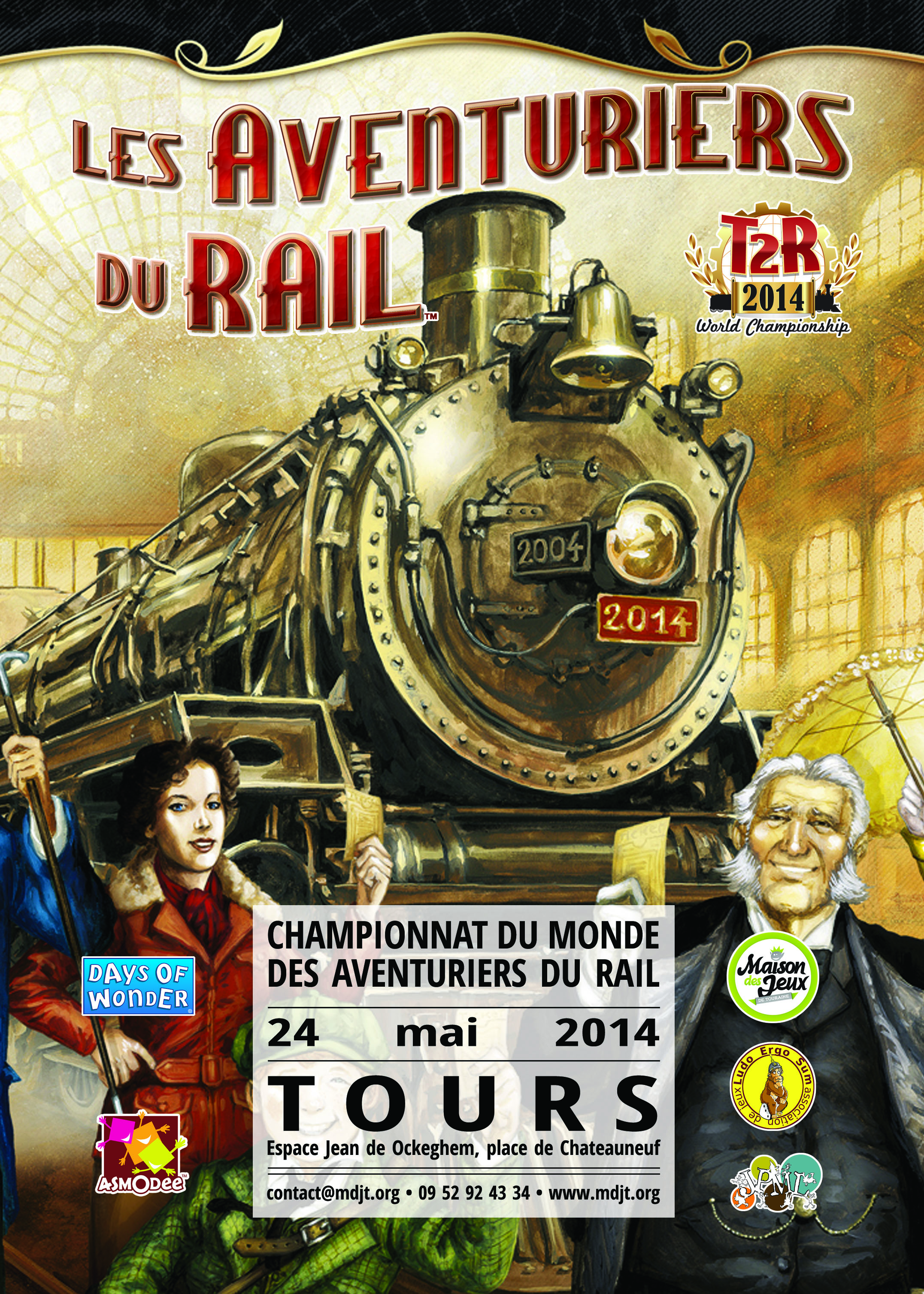Couverture de l'article : Championnat du Monde des Aventuriers du Rail – Étape de qualification de Tours - 24 mai 2014