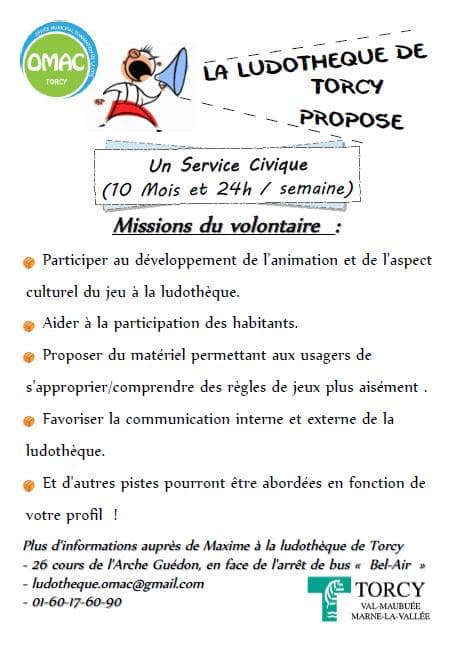 Couverture de l'article : La ludothèque de Torcy propose un Service civique