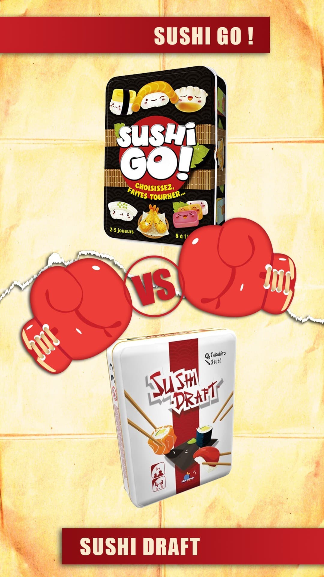 Couverture de l'article : versus : sushi go ! vs sushi draft