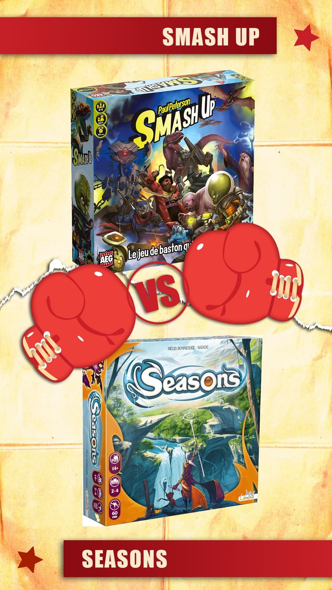 Couverture de l'article : Versus : smash up vs seasons