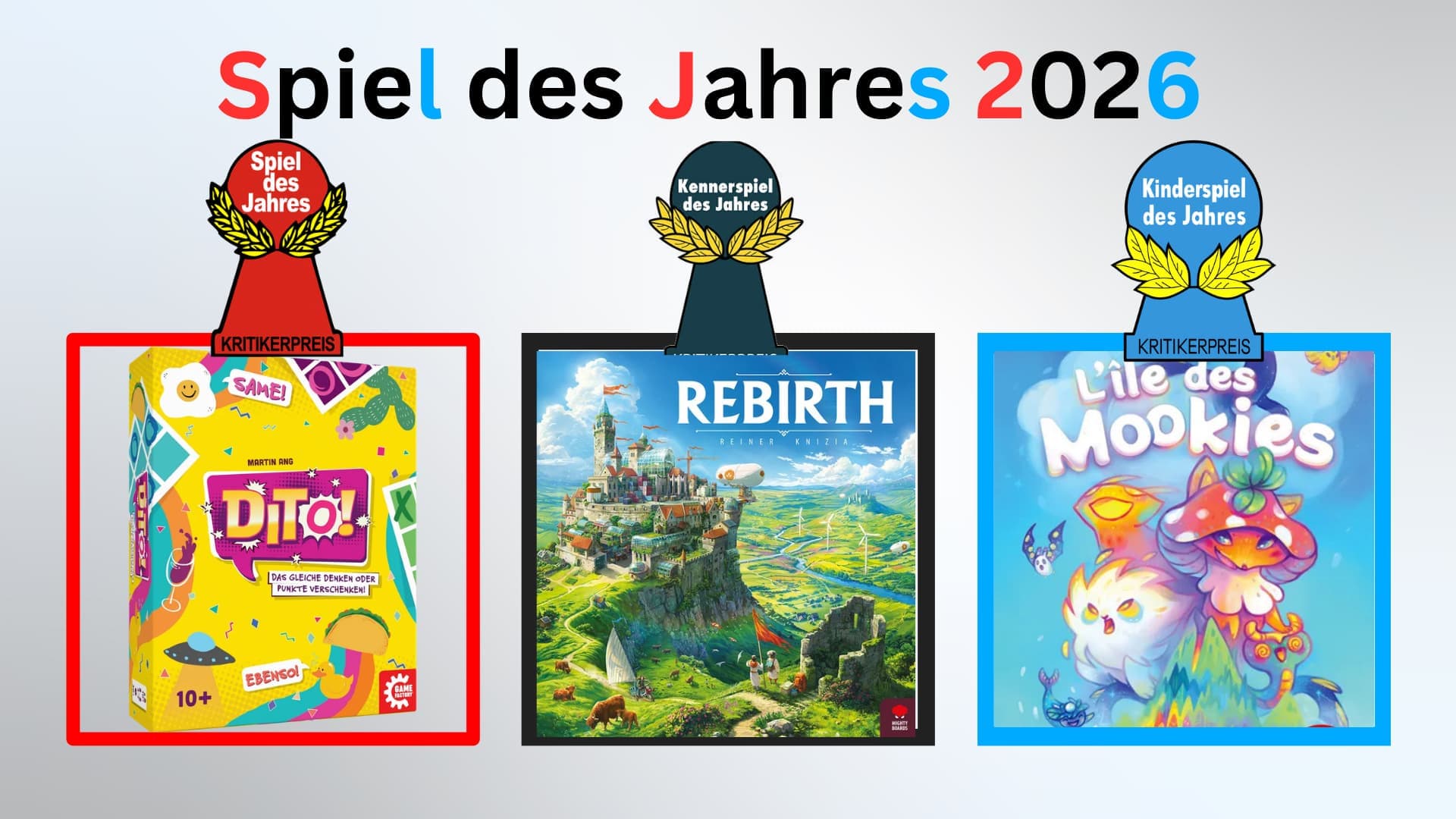 Spiel des Jarhes 2026 : Dito rafle la mise, ditto pour Knizia et un Sirieix Masqué