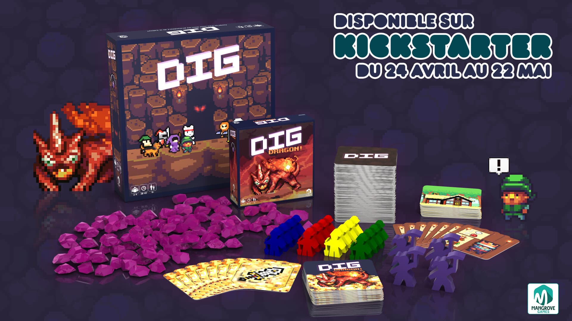 Couverture de l'article : DIG et son extension DIG: Dragon! sont à portée de pioche sur Kickstarter!