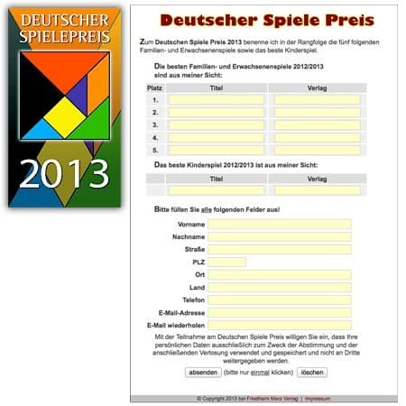 Couverture de l'article : Votez pour le Deutscher Spiele Preis