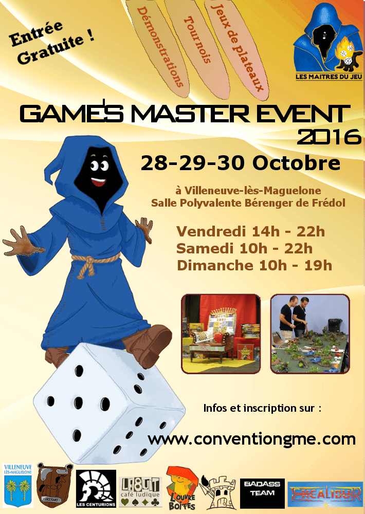 Couverture de l'article : Game's Master Event 28-29-30 octobre 2016