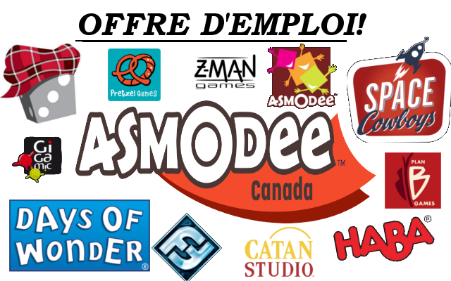 Couverture de l'article : Offre d'emploi chez Asmodee Canada!