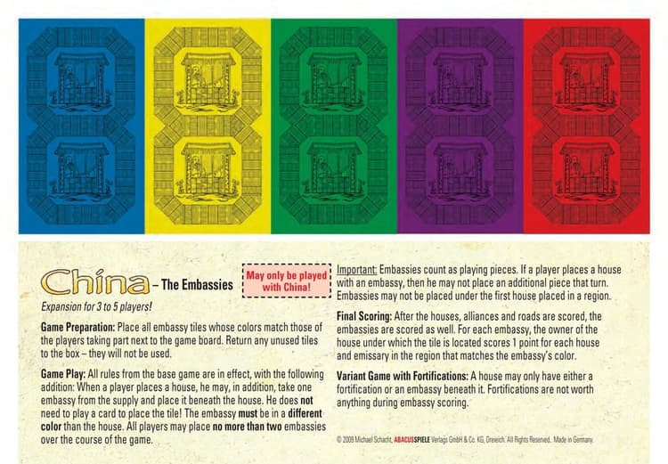 Boîte du jeu : China : The Embassies
