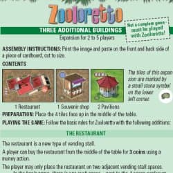 Boîte du jeu : Zooloretto : Trois bâtiments supplémentaires