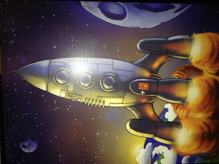Boîte du jeu : Rampage : carte Les space Cowboys + 2 fiches de Stickers pour meeple