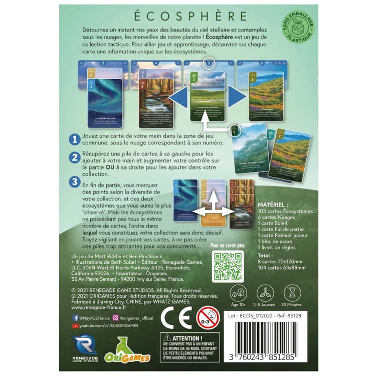 Boîte du jeu : Écosphère