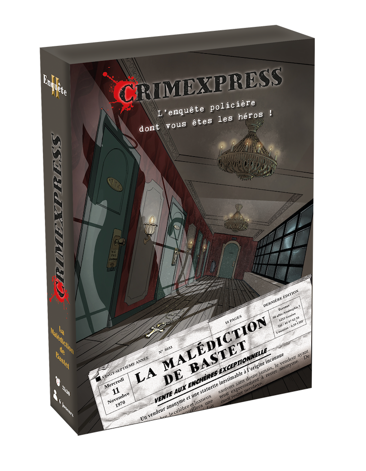Boîte du jeu : CRIMEXPRESS - La Malédiction de Bastet