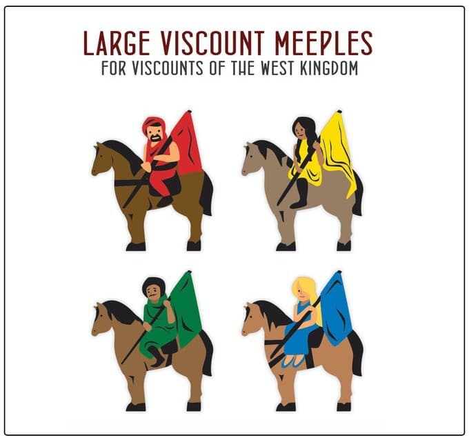 Boîte du jeu : Vicomtes du Royaume de l'Ouest - Extension "Grands pions 'Vicomte', peints"