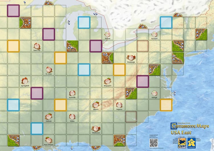 Boîte du jeu : Carcassonne Maps : USA East